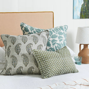 Flores Celadon Cushion