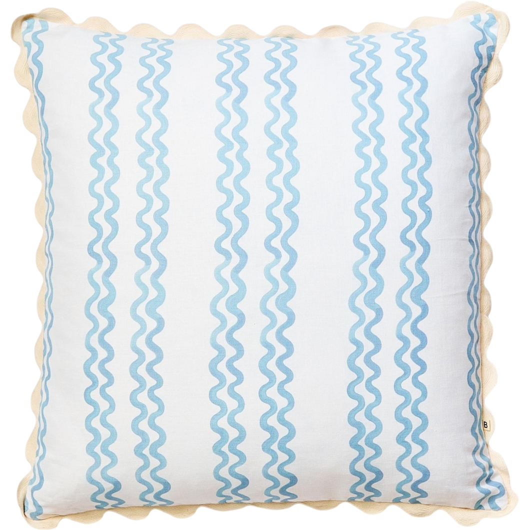 Double Waves Powder Blue 60cm Cushion