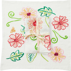 Tendril Multi Embroidered Napkins (set of 4)