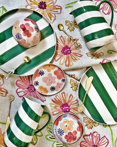 Cabana Stripe Platter Green