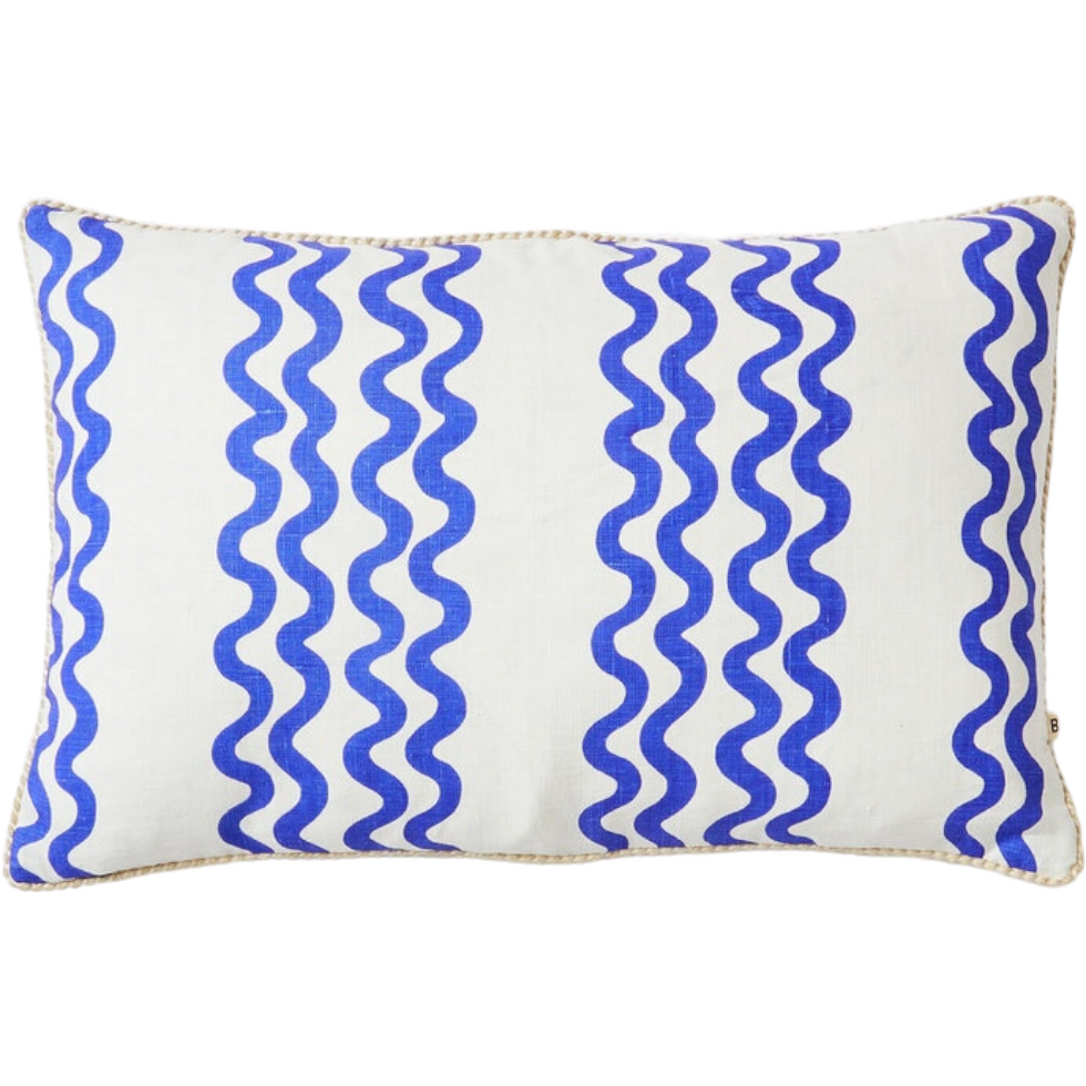 Double Waves Yves Klein Blue 60x40cm Cushion