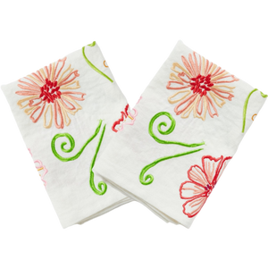 Tendril Multi Embroidered Napkins (set of 4)