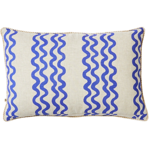 Double Waves Yves Klein Blue 60x40cm Cushion