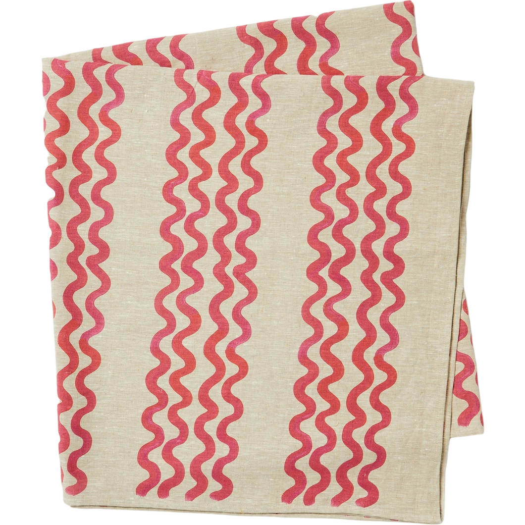 Double Waves Pink Tablecloth