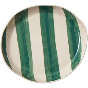 Cabana Stripe Plate Green