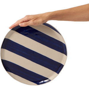 Cabana Stripe Platter Blue