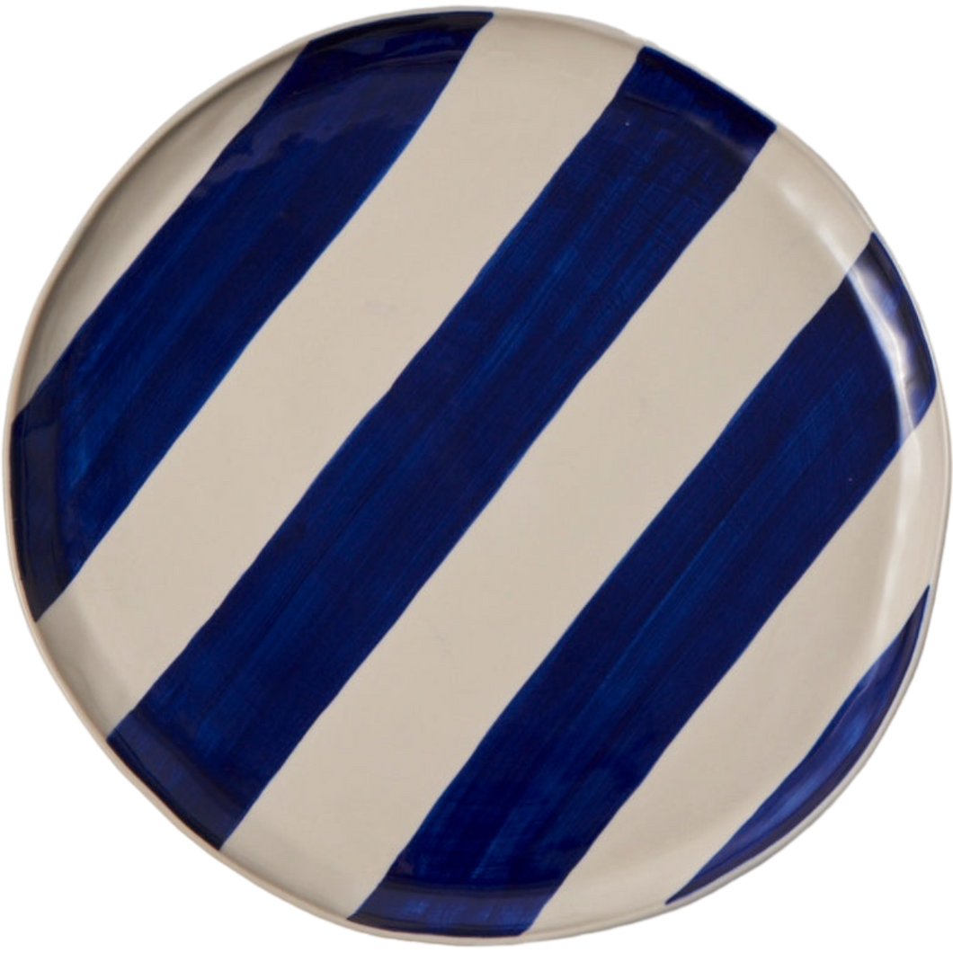 Cabana Stripe Platter Blue