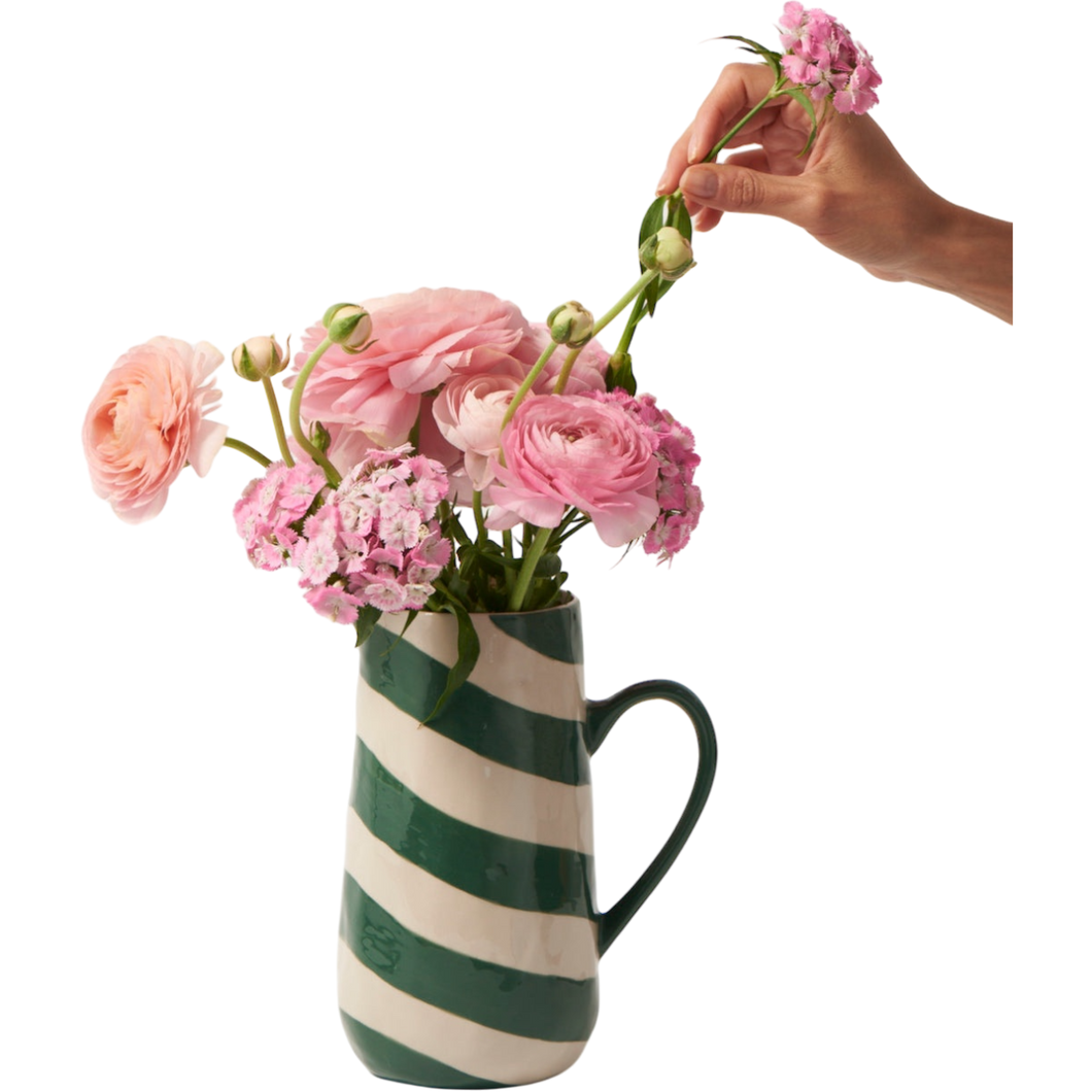 Cabana Stripe Jug Green