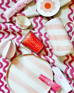 Cabana Stripe Platter Pink