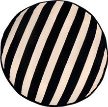 Load image into Gallery viewer, Black Stripe Velvet Round Cushion
