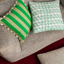 Load image into Gallery viewer, Bold Stripe Green 50cm Cushion
