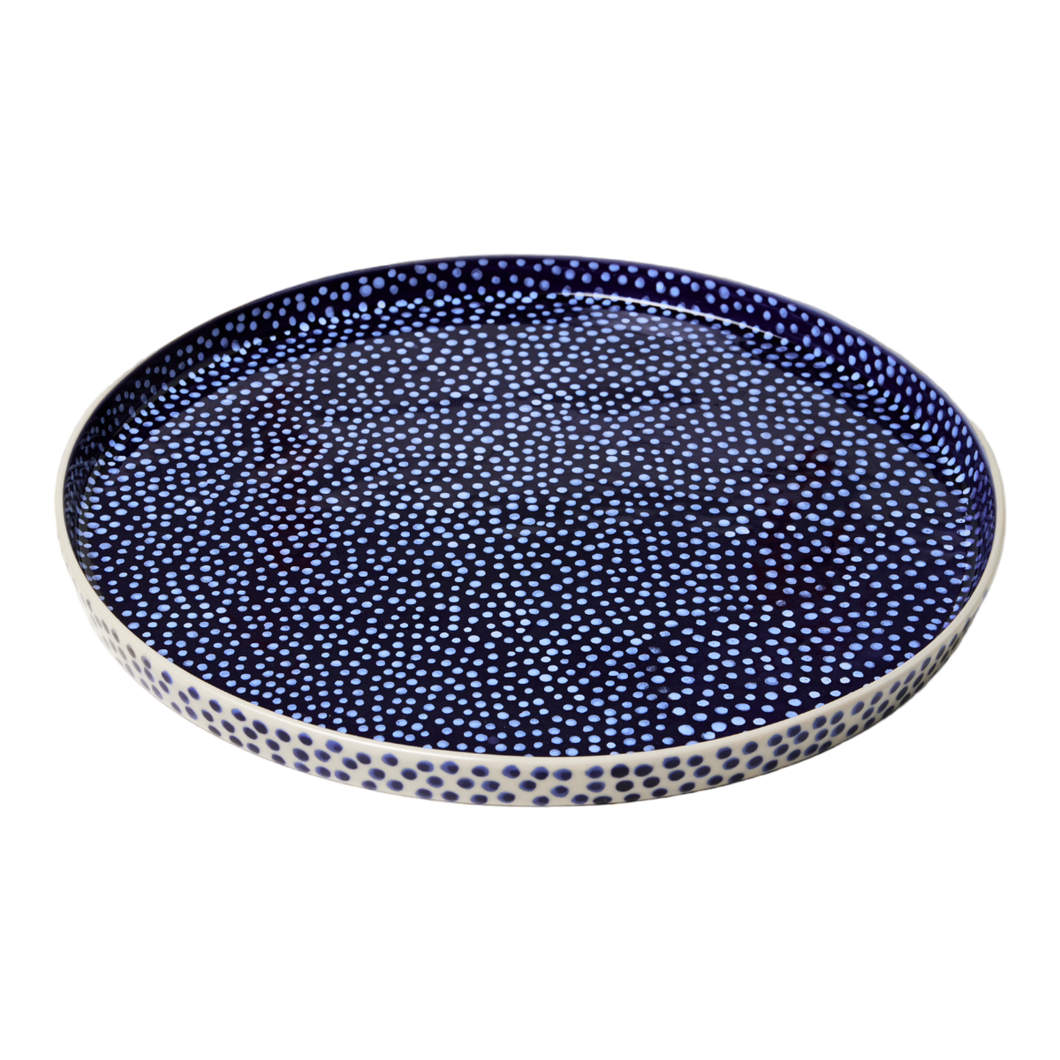 Blue Spot Round Platter